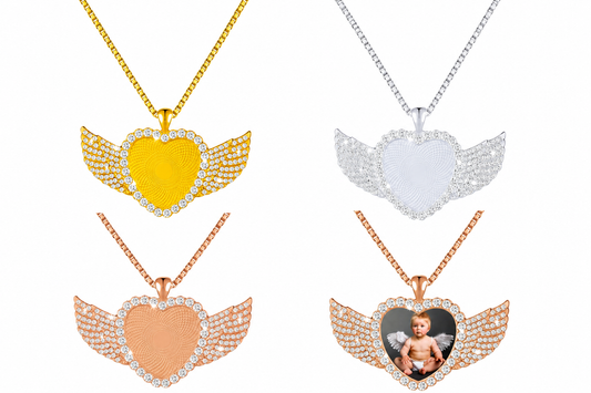 Customized Blinged Heart Necklaces